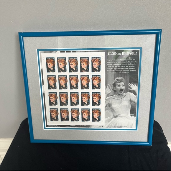 Lucille Ball, I Love Lucy Legends of Hollywood Stamps Framed Keepsake 1950s USPS - Picture 2 of 9